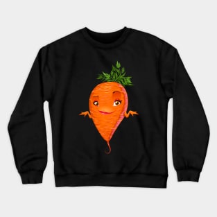 Cute Sassy Carrot Veggie Mascot Crewneck Sweatshirt